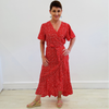 Red Daisy Wrap-Around Dress