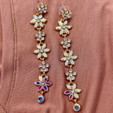 Floral Opalescent Dangly Earrings