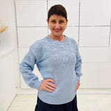 Blue 100% Cotton Daisy Jumper