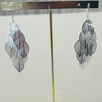 Silver Leaf Dangly Earrings