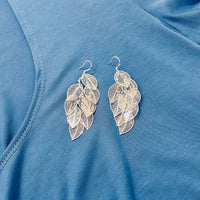 Silver Leaf Dangly Earrings