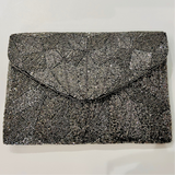 All-event-ready Charcoal Sparkly Beaded Clutch