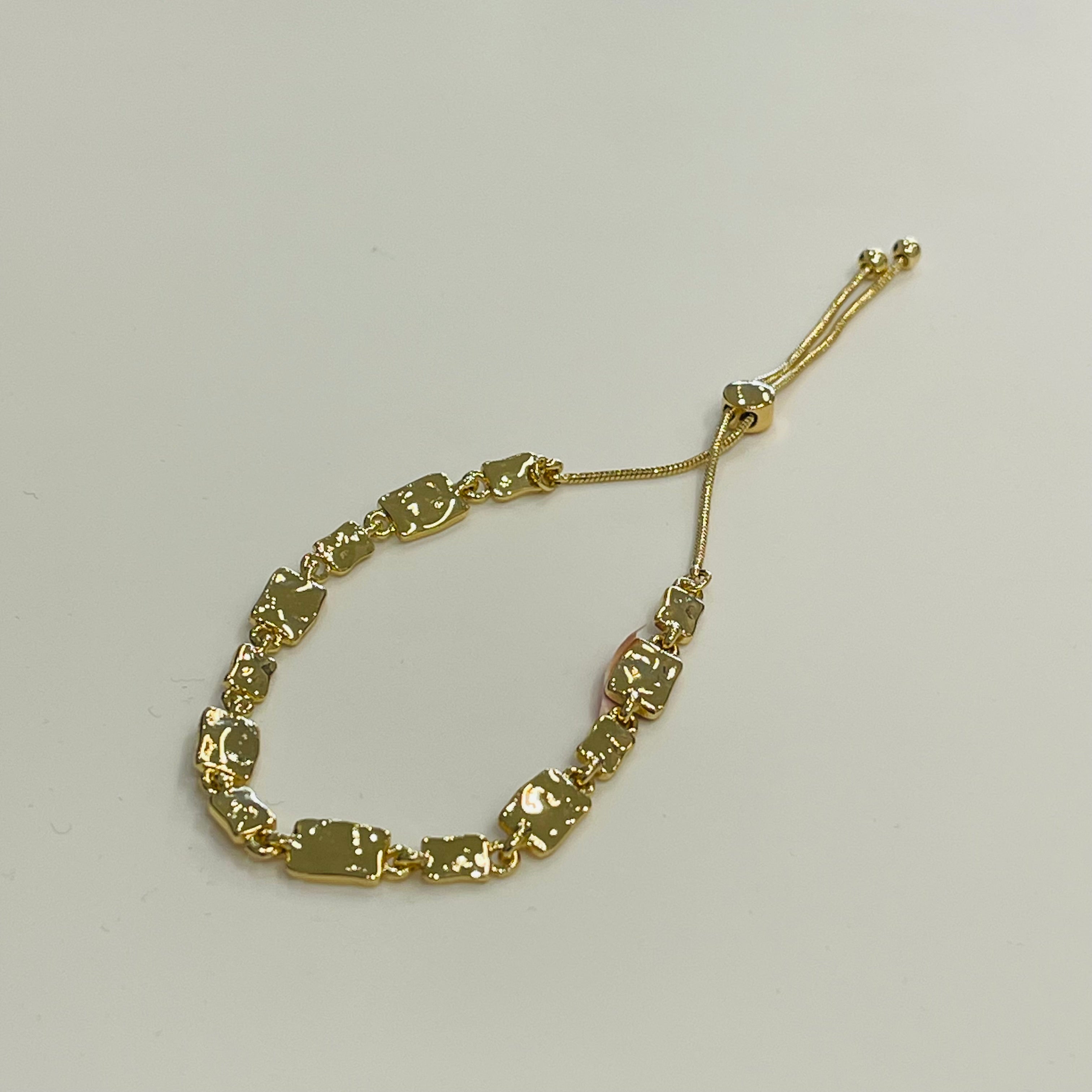 Gold or Silver Rectangle Slider Bracelet
