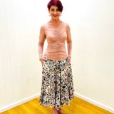 Animal Print Ruffled Hemline Skirt