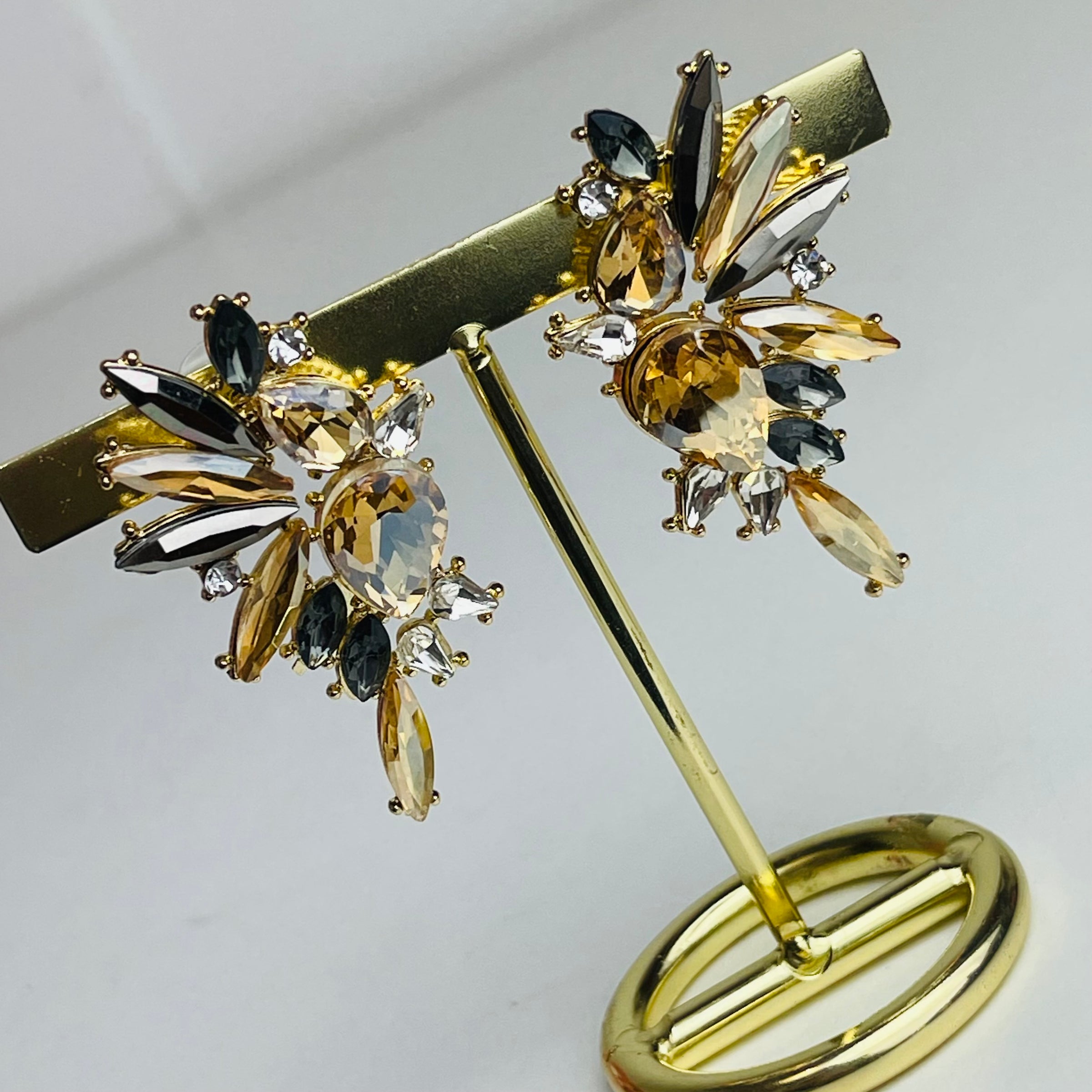 Golden Haze Crystal Earrings