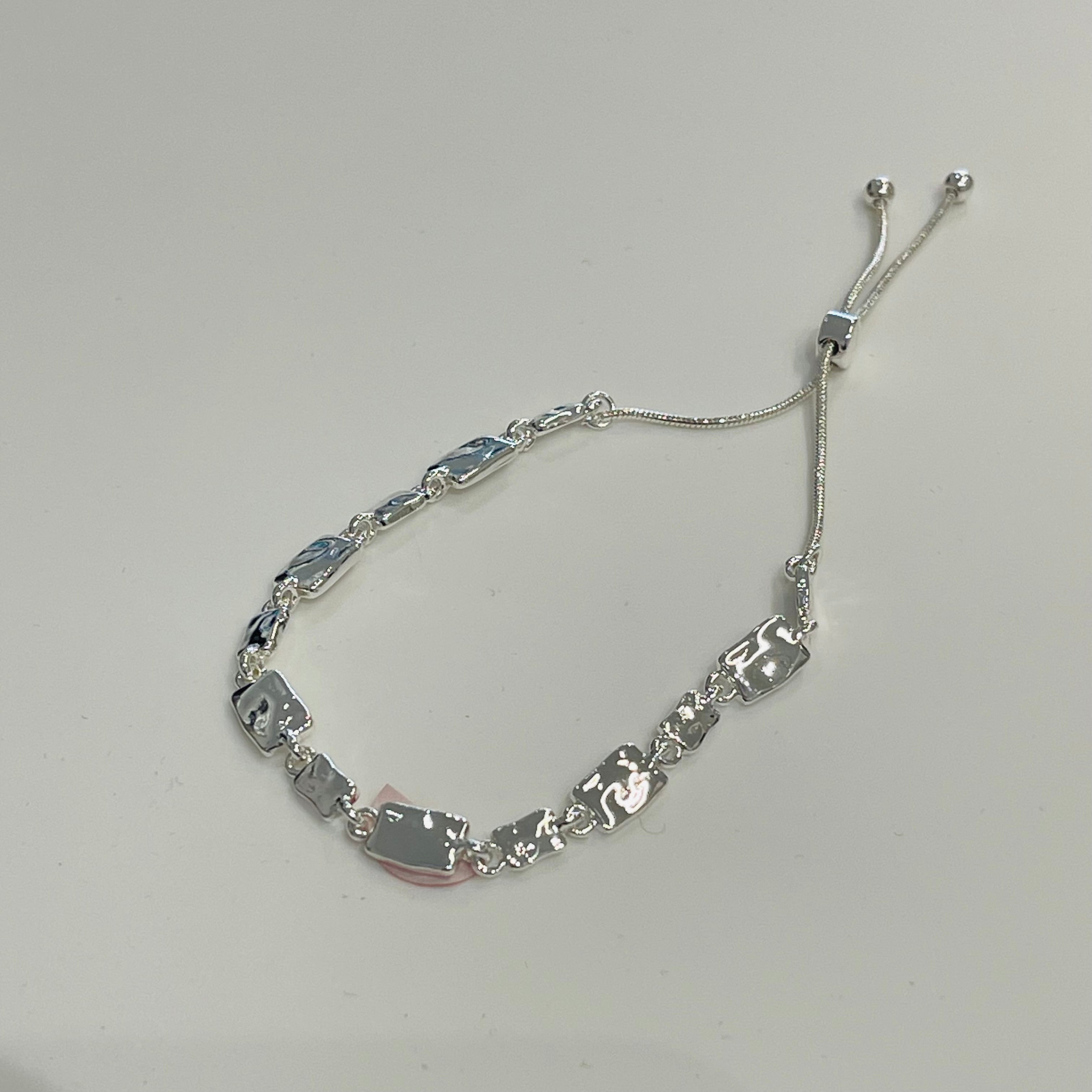 Gold or Silver Rectangle Slider Bracelet