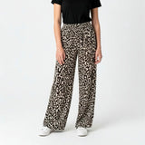 Leopard Print Chiffon Pants