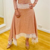 Tea Rose Linen Graceful Cascading Skirt