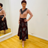 Red Earth Floral Flared Skirt