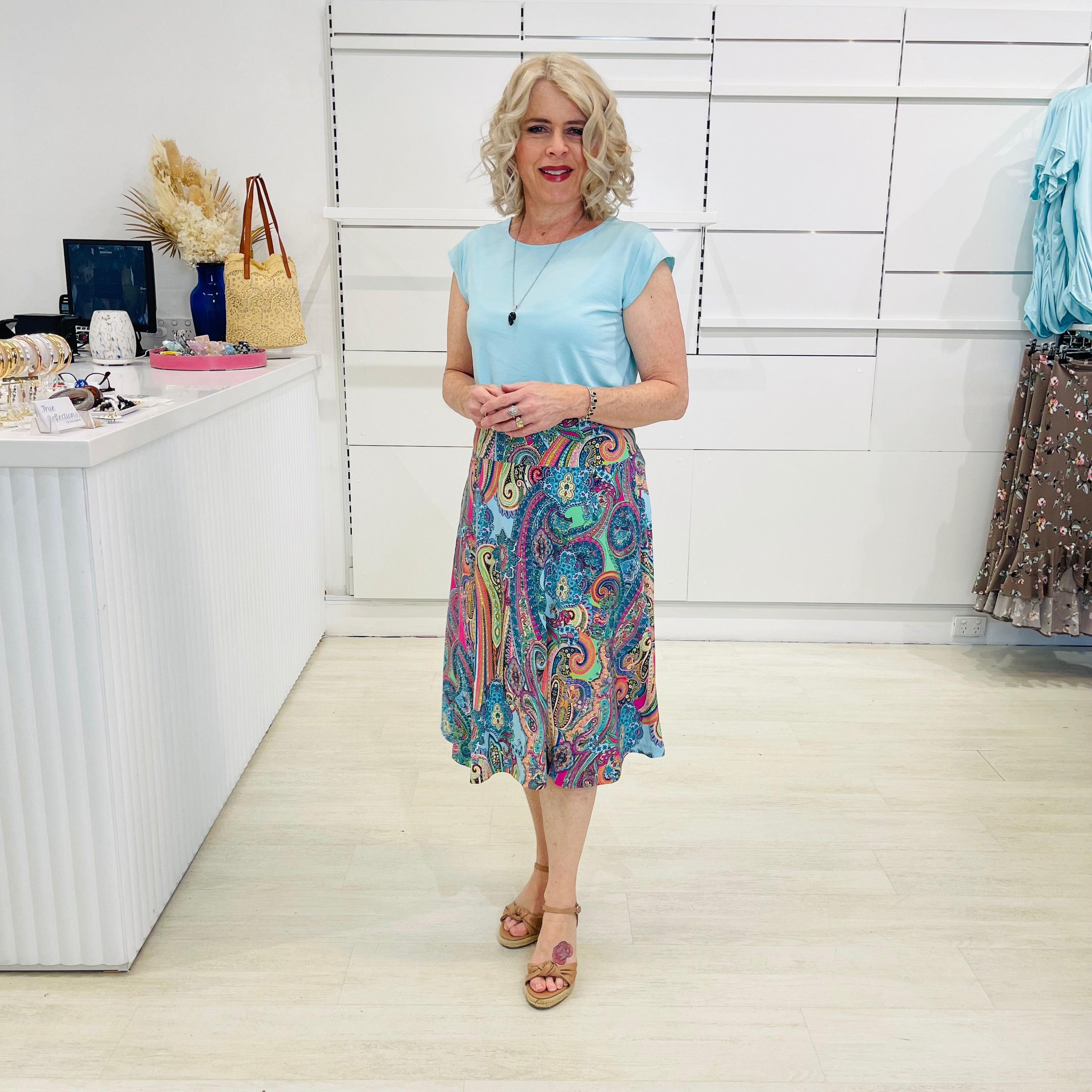 Rainbow Rhapsody Midi Skirt