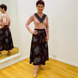 Red Earth Floral Flared Skirt