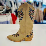 Arena Embroidered Tan Boots