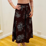 Red Earth Floral Flared Skirt