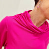 Rose Pink Cascading Neckline Top