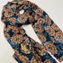 Navy background with frangipani print chiffon scarf