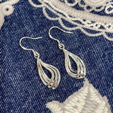 Triple Teardrop Sterling Silver Earrings