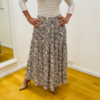 Coffee Cream Delight Tiered Skirt