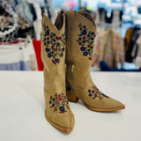 Arena Embroidered Tan Boots