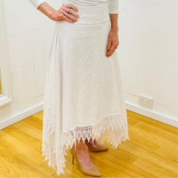 White Linen Graceful Cascading Skirt