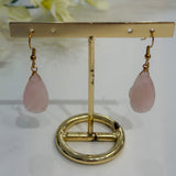 Rose Quartz Crystal Drop Earrings