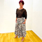 Animal Print Ruffled Hemline Skirt