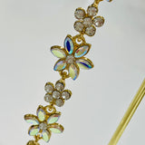 Floral Opalescent Dangly Earrings