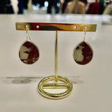 Red Jasper Drop Earrings - Silver