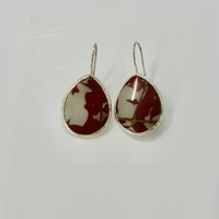 Red Jasper Drop Earrings - Silver