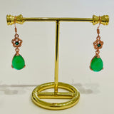 Rose Gold Jade Teardrop earrings