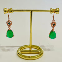 Rose Gold Jade Teardrop earrings