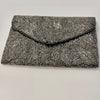 All-event-ready Sparkly Beaded Charcoal and Blue Clutch