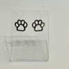 Dog paw silver stud earrings