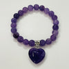 Amethyst Heart Crystal Bracelet