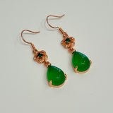 Rose Gold Jade Teardrop earrings