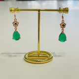 Rose Gold Jade Teardrop earrings