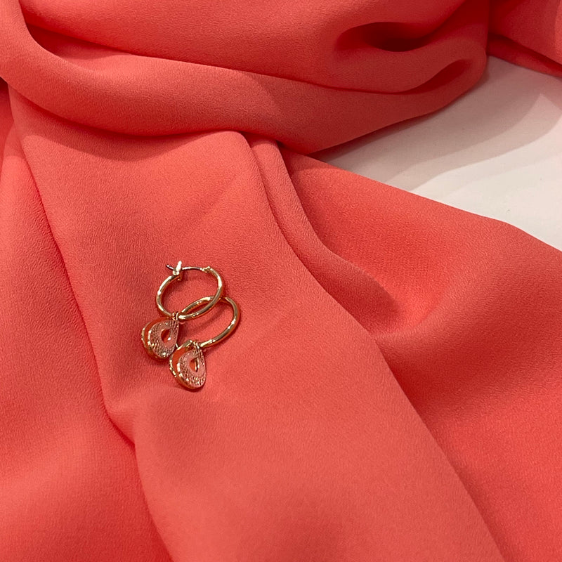 Coral coloured chiffon scarf