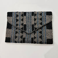 All-event-ready Charcoal Sparkly Beaded Clutch