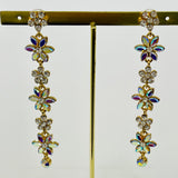 Floral Opalescent Dangly Earrings