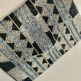 All-event-ready Sparkly Beaded Charcoal and Blue Clutch