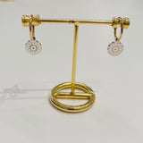 Gold Hoops with Silver Flower Filagree Overlay