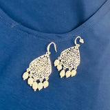 Silver Filagree Pearl Edged Earrings