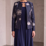 Navy Silk Jacket - Designer silk luxury to elevate any outfit