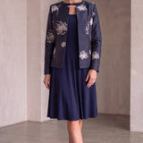 Navy Silk Jacket - Designer silk luxury to elevate any outfit