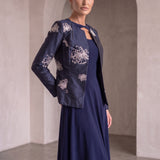 Navy Silk Jacket - Designer silk luxury to elevate any outfit