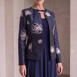 Navy Silk Jacket - Designer silk luxury to elevate any outfit