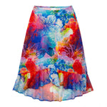 Colorful floral skirt on a white background