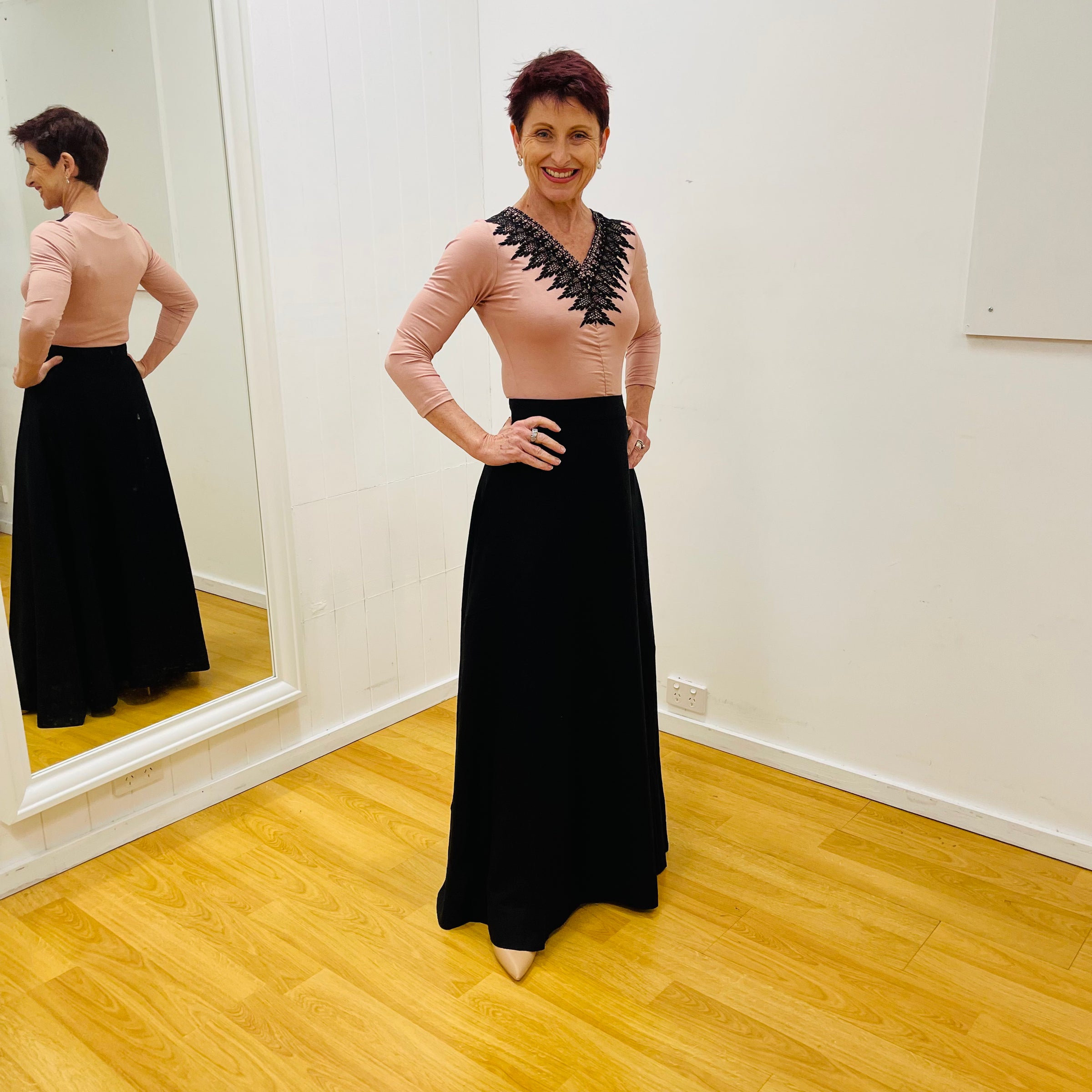 Long Black A Line Skirt True Reflections Clothing Just Audrey AU