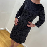 Black Straight Stretch Shift Dress